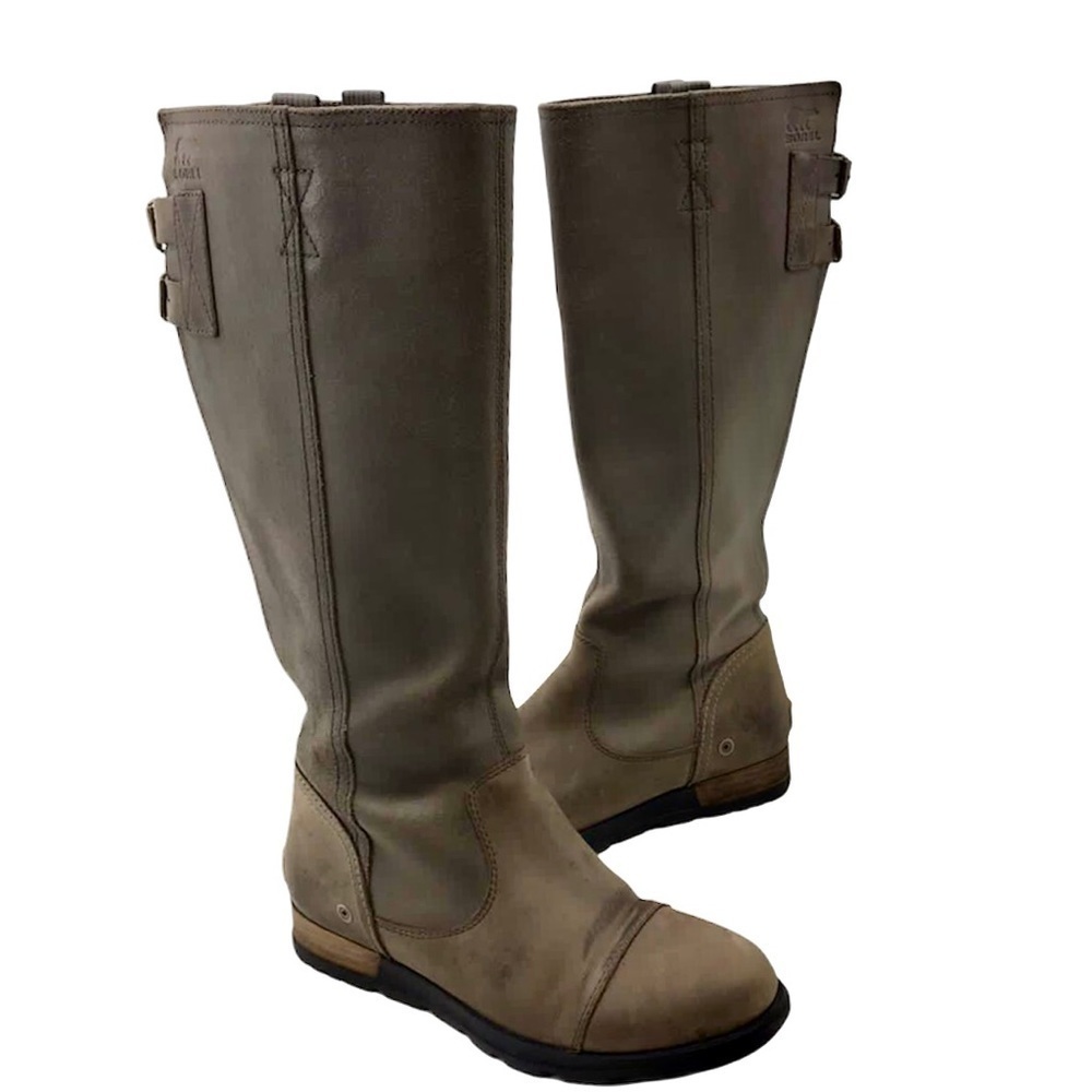 Sorel Taupe Leather Knee High Boots Size 7